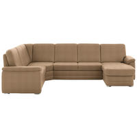 WOHNLANDSCHAFT  in Chenille Altrosa, Hellbraun  - Hellbraun/Alufarben, KONVENTIONELL, Holz/Textil (235/329/160cm) - Beldomo Comfort