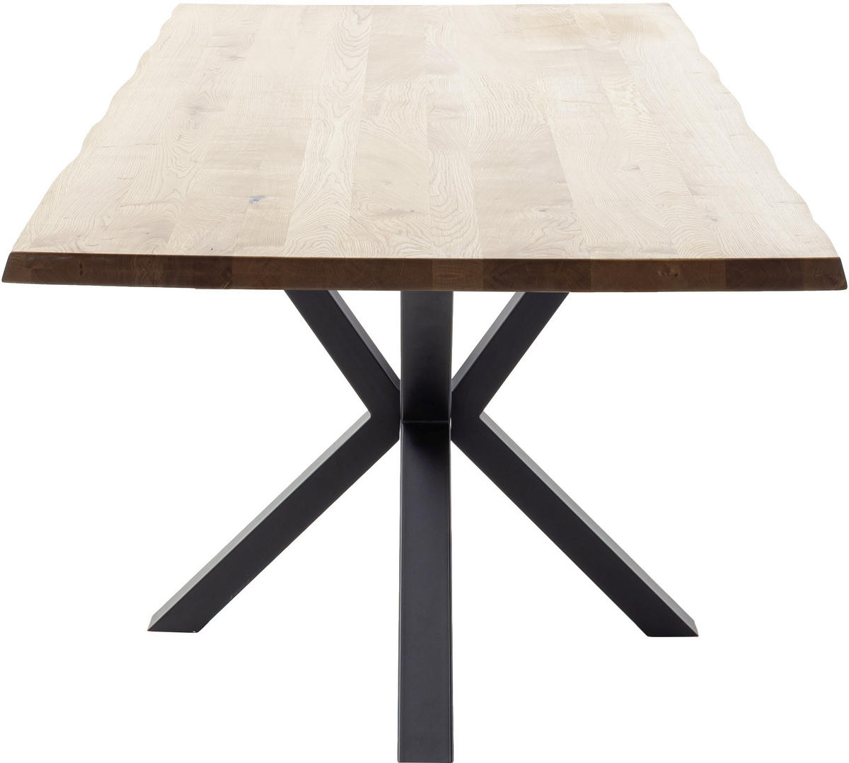 ESSTISCH in Holz 200/100/76 cm  - Wildeiche/Schwarz, Konventionell, Holz/Metall (200/100/76cm) - Valdera