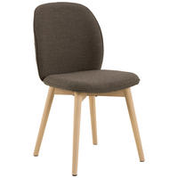 STUHL  in Bouclé Holz, Textil  - Taupe/Eiche Bianco, Design, Holz/Textil (49/89/56cm) - MID.YOU