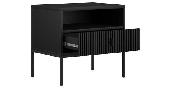 NACHTSCHRANK 53,9/52,4/39 cm  - Schwarz, Design, Holzwerkstoff/Metall (53,9/52,4/39cm) - Xora