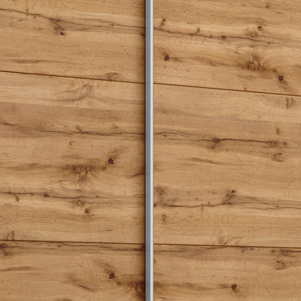 GARDEROB MED SKJUTDÖRRAR 181/230/62 cm 2-dörrar - aluminiumfärg/ekfärgad, Modern, metall/trämaterial (181/230/62cm) - Rauch Möbel