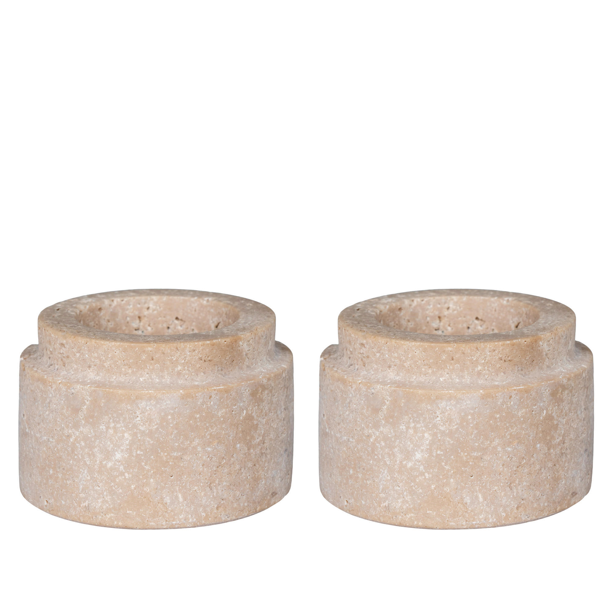 TEELICHTHALTER-SET - Beige, Basics, Stein