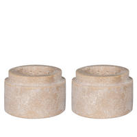 TEELICHTHALTER-SET - Beige, Basics, Stein