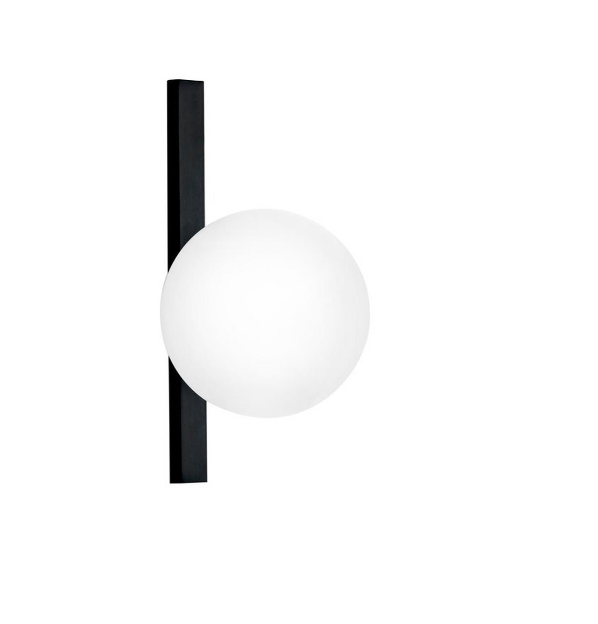 WANDLEUCHTE 28/14 cm   - Schwarz/Weiß, KONVENTIONELL, Glas/Metall (28/14cm)