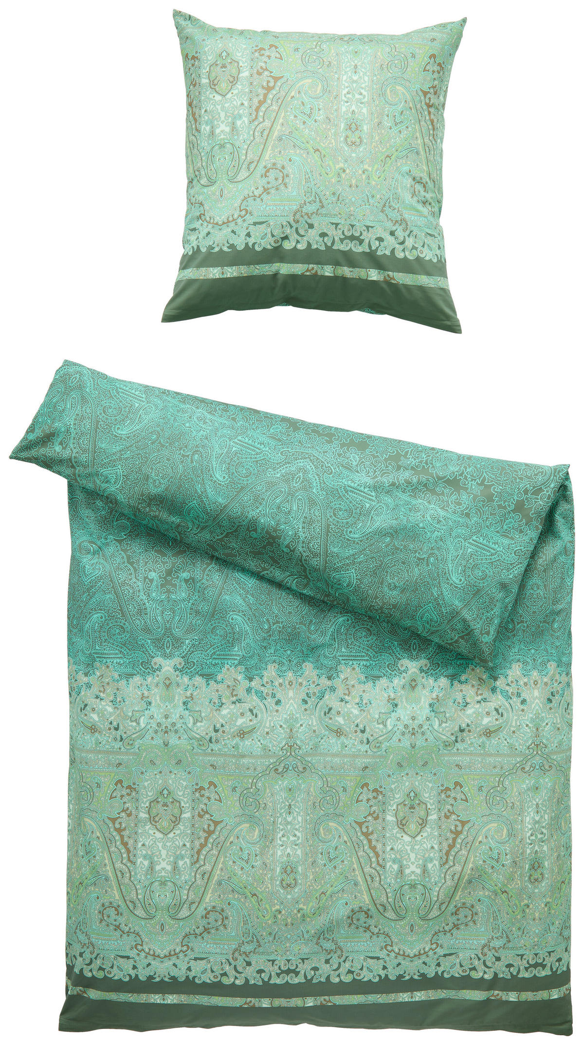 BETTWÄSCHE Satin 155/220 cm  - Waldgrün, KONVENTIONELL, Textil (155/220cm) - Bassetti