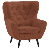 SESSEL in Flachgewebe Rostfarben  - Rostfarben/Anthrazit, Design, Holz/Textil (87/101/95cm) - Stylife