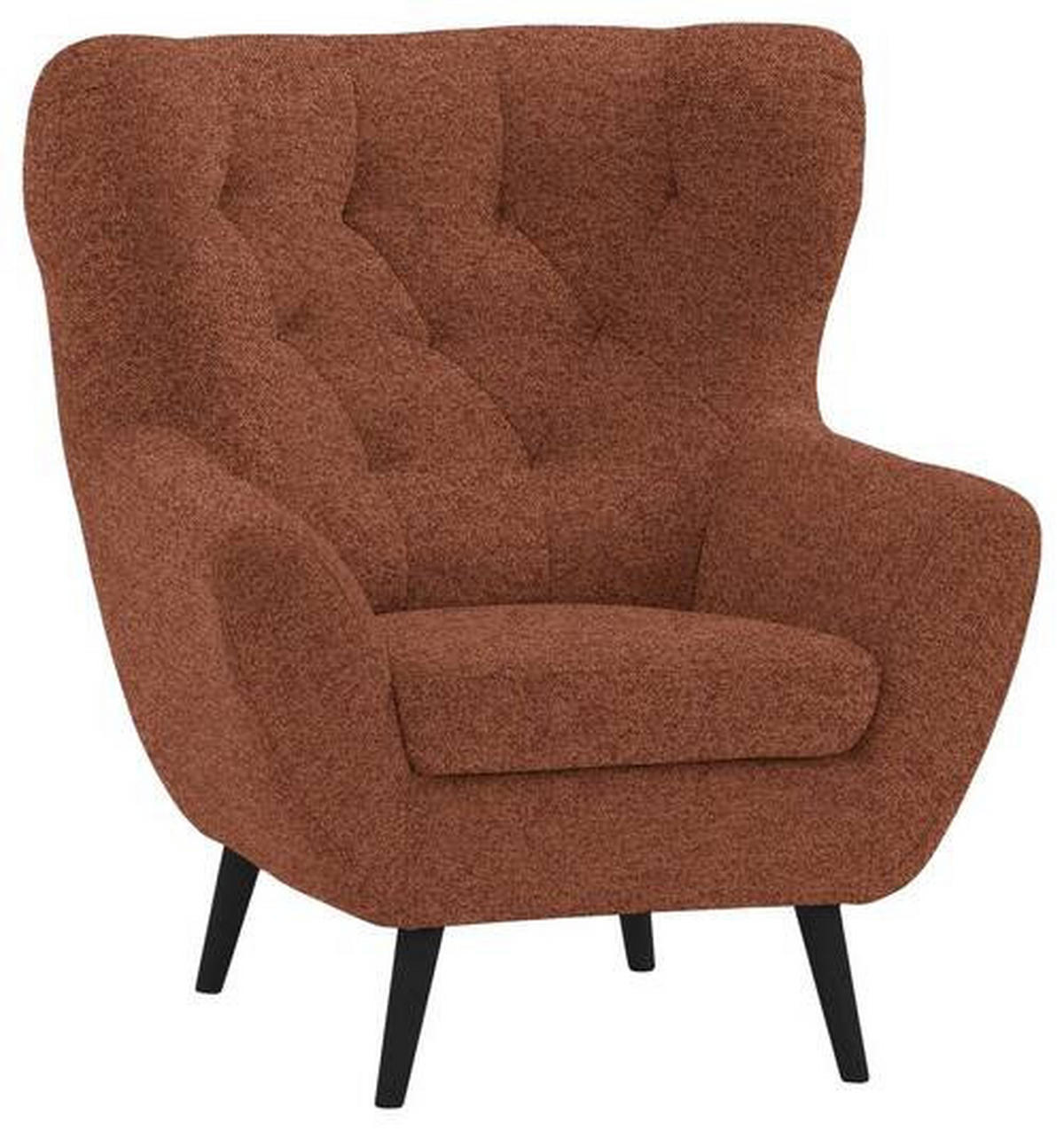 SESSEL in Flachgewebe Rostfarben  - Rostfarben/Anthrazit, Design, Holz/Textil (87/101/95cm) - Stylife