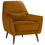 SESSEL in Mikrofaser Gelb  - Gelb/Schwarz, MODERN, Holz/Textil (77/86/80cm) - Carryhome