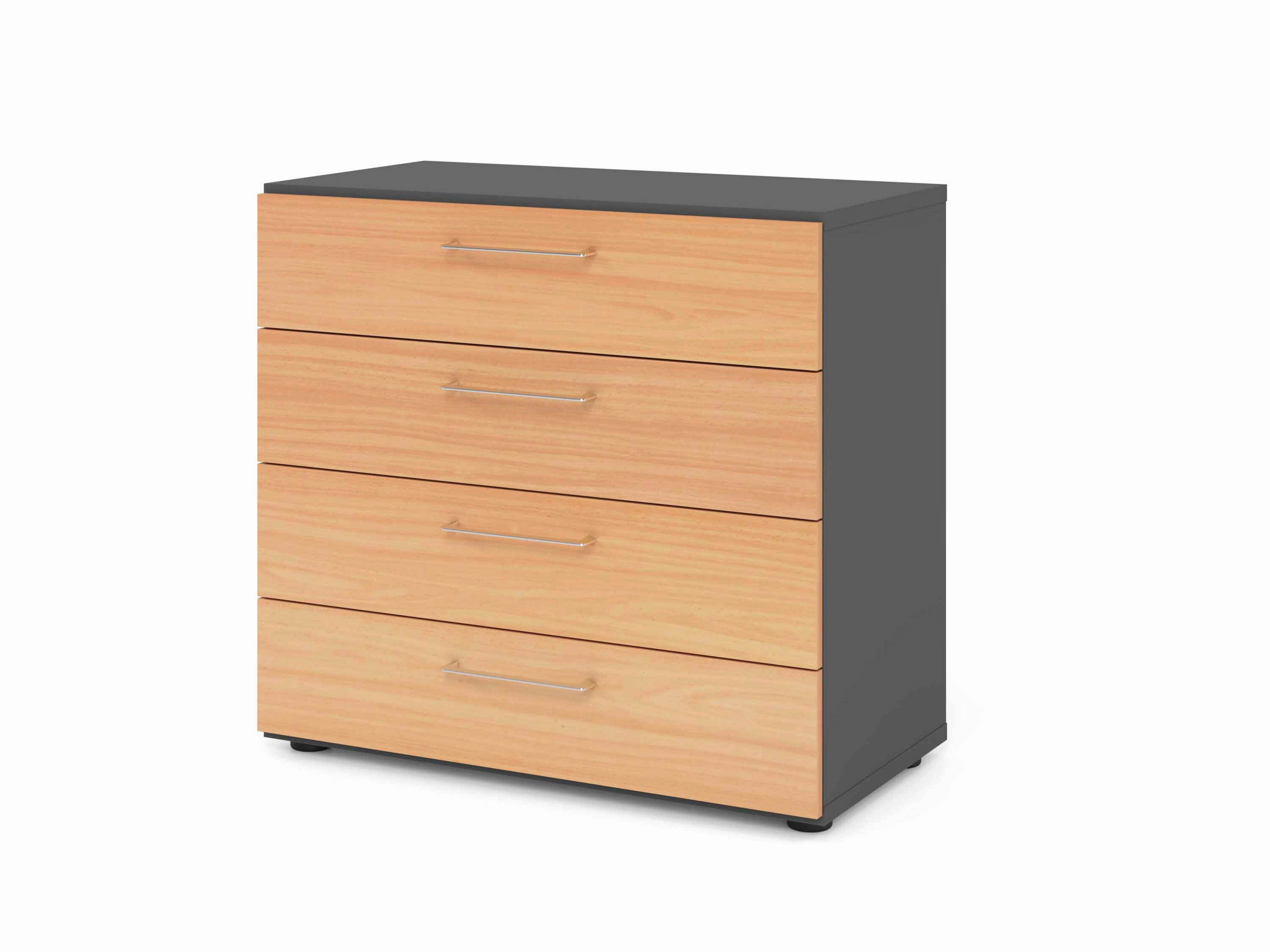 AKTENSCHRANK Graphitfarben, Buchefarben  - Buchefarben/Graphitfarben, Basics, Holzwerkstoff (80/74,8/41,7cm) - Venda