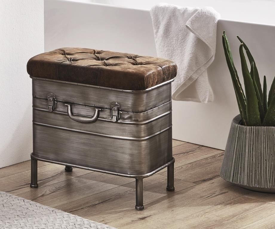 TABURE metal, tekstil  antracit, smeđa        - smeđa/antracit, Moderno, metal/tekstil (51/48/34cm) - Carryhome