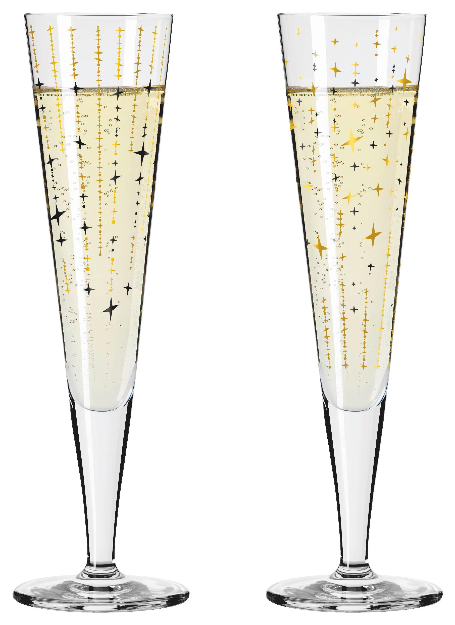 CHAMPAGNERGLAS 205 ml 2-teilig  - Platinfarben/Goldfarben, LIFESTYLE, Glas (7,2/24/7,2cm) - Ritzenhoff