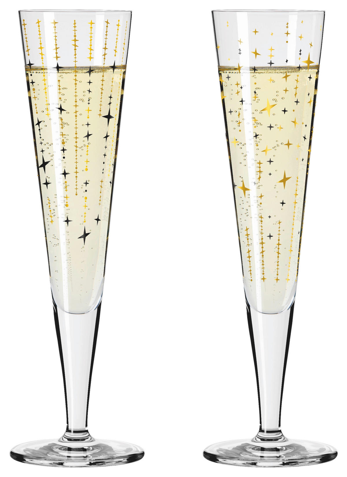 CHAMPAGNERGLAS 205 ml 2-teilig  - Platinfarben/Goldfarben, LIFESTYLE, Glas (7,2/24/7,2cm) - Ritzenhoff