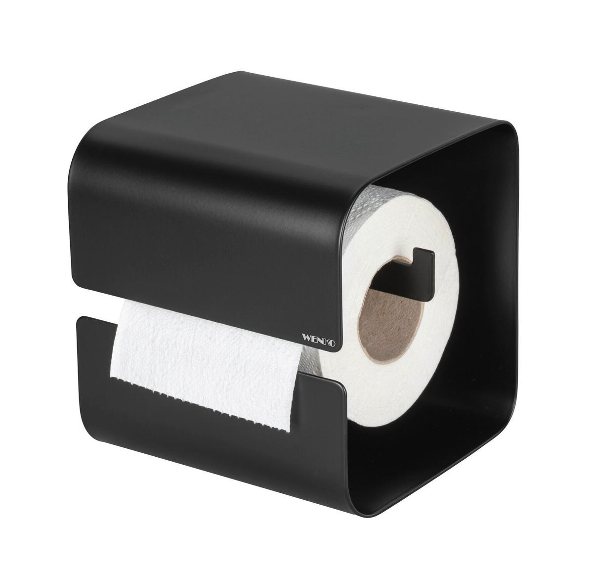TOILETTENPAPIERHALTER - Schwarz, MODERN, Metall (14/14,5/13,7cm) - Wenko