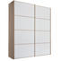 SCHWEBETÜRENSCHRANK 2-türig Sonoma Eiche, Weiß - Weiß/Sonoma Eiche, KONVENTIONELL, Glas/Holzwerkstoff (200/240/68cm) - Moderano