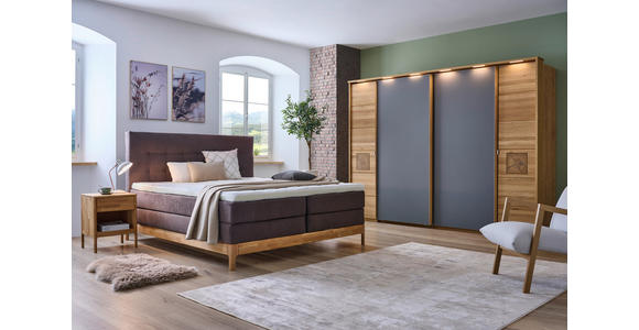 BOXSPRINGBETT 160/200 cm  in Braun, Wildeiche  - Wildeiche/Braun, Natur, Holz/Textil (160/200cm) - Linea Natura