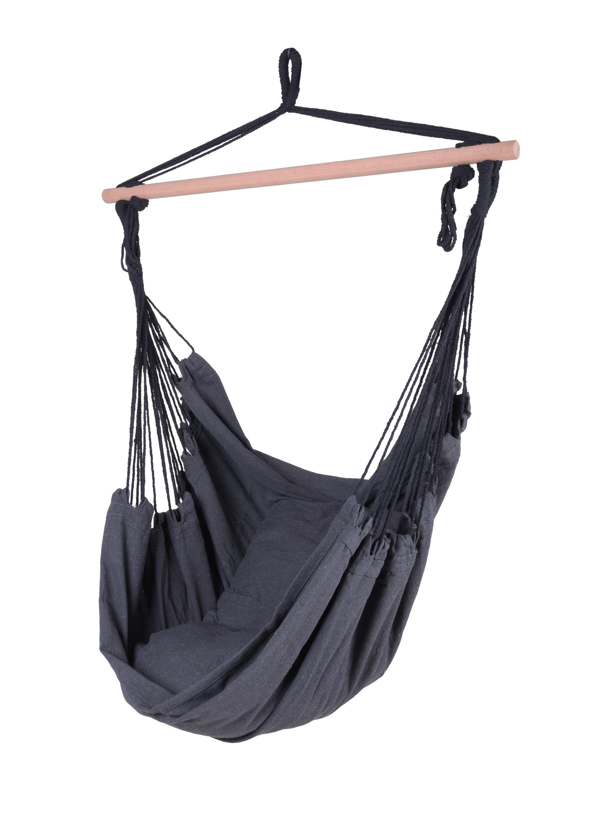 ZÁVĚSNÉ KŘESLO  - antracitová/světle hnědá, Trend, dřevo/textil (90/120/60cm) - Gardenson