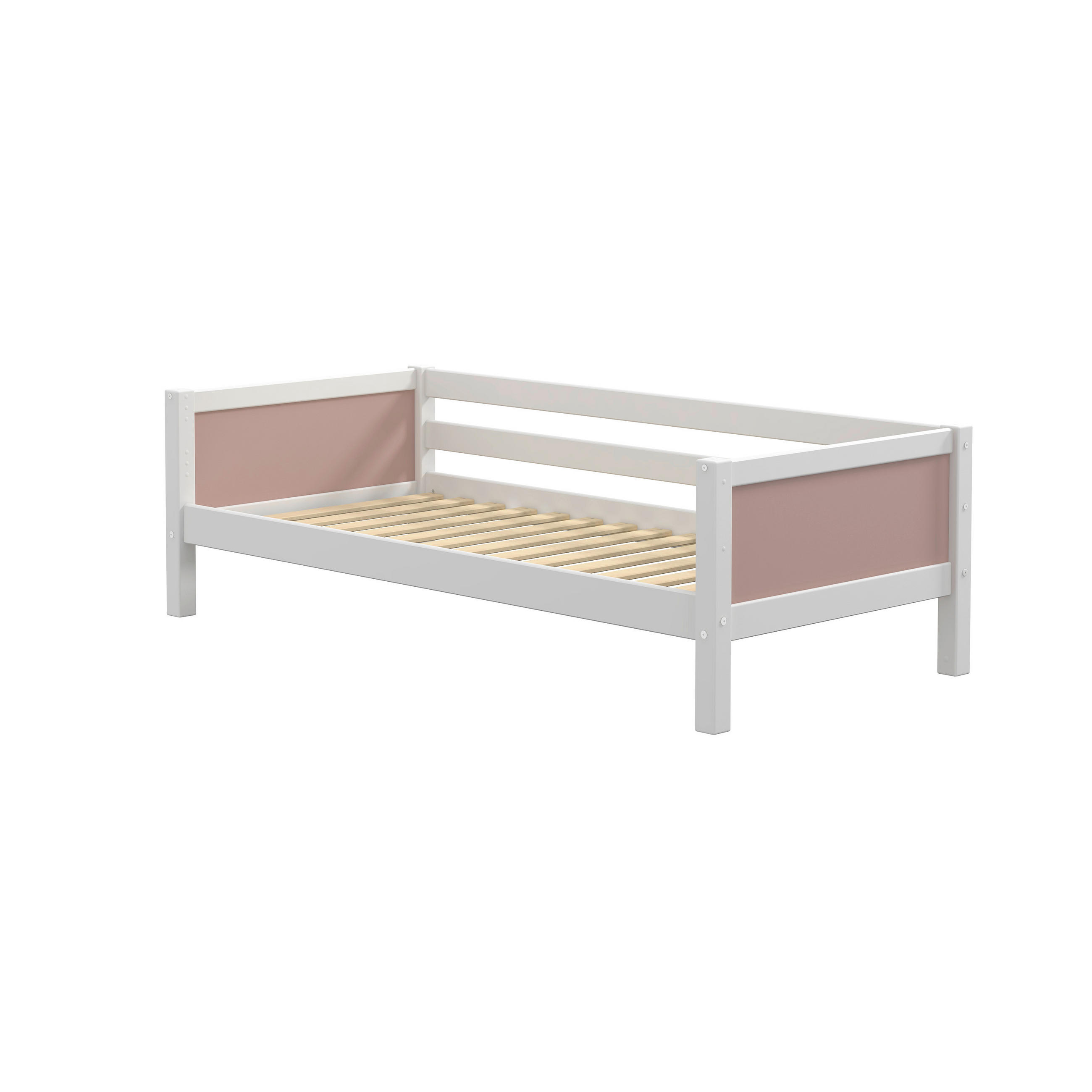 BETT 90/200 cm,  in Rosa, Weiß, Rollrost  - Rosa/Weiß, MODERN, Holz (90/200cm) - Chameo