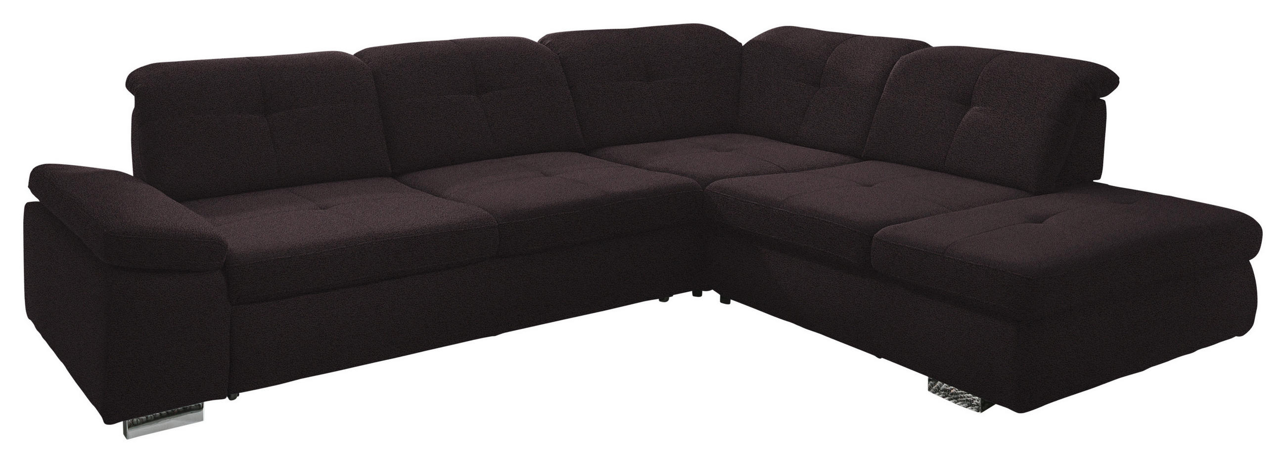 ECKSOFA  in Mikrofaser Mokka  312/260 cm  - Chromfarben/Mokka, Design, Textil/Metall (312/260cm) - Beldomo Style