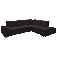 ECKSOFA  in Mikrofaser Mokka  312/260 cm  - Chromfarben/Mokka, Design, Textil/Metall (312/260cm) - Beldomo Style