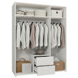 DREHTÜRENSCHRANK 169/214/60 cm,  in Weiß, 3-türig  - Weiß, Trend, Holzwerkstoff (169/214/60cm) - Carryhome
