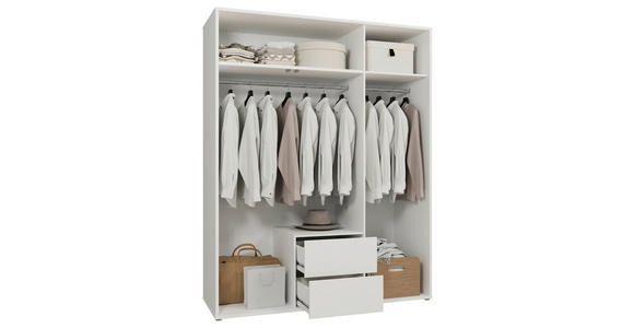 DREHTÜRENSCHRANK 169/214/60 cm,  in Weiß, 3-türig  - Weiß, Trend, Holzwerkstoff (169/214/60cm) - Carryhome