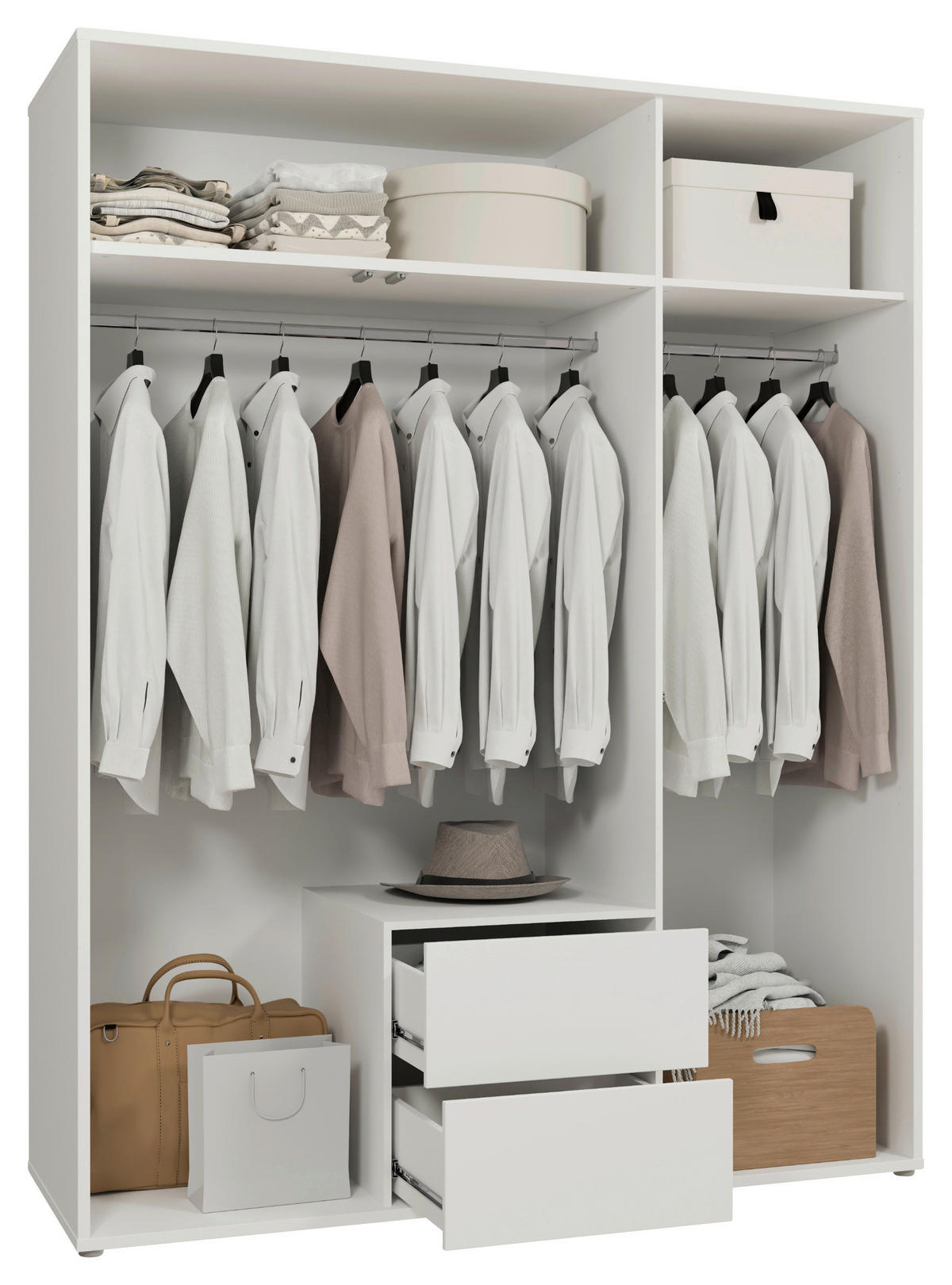 DREHTÜRENSCHRANK 169/214/60 cm,  in Weiß, 3-türig  - Weiß, Trend, Holzwerkstoff (169/214/60cm) - Carryhome