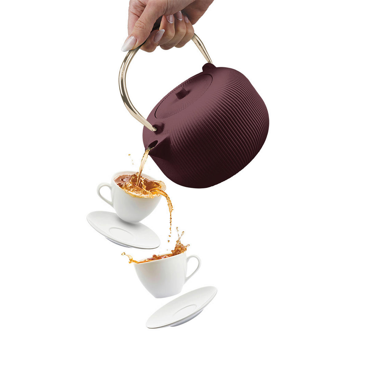 TEÁSKANNA 1 l  - bordó, Basics, fém (1l) - Berlinger Haus