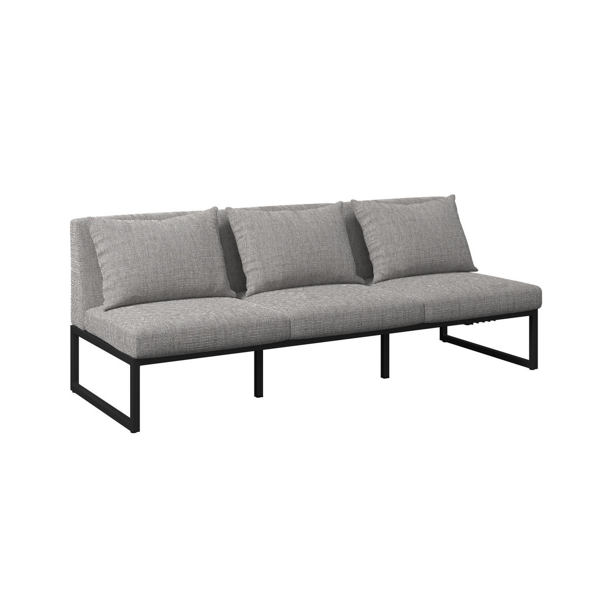 LOUNGEGARNITUR 4-teilig   210/80/86 cm Aluminium  - Anthrazit/Grau, LIFESTYLE, Stein/Textil (210/80/86cm) - Ambia Garden