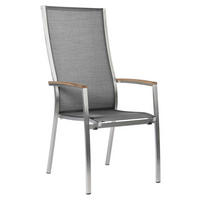 STAPELSESSEL Edelstahl Grau, Silberfarben  - Silberfarben/Grau, Design, Holz/Textil (56/110/68,5cm) - Stern