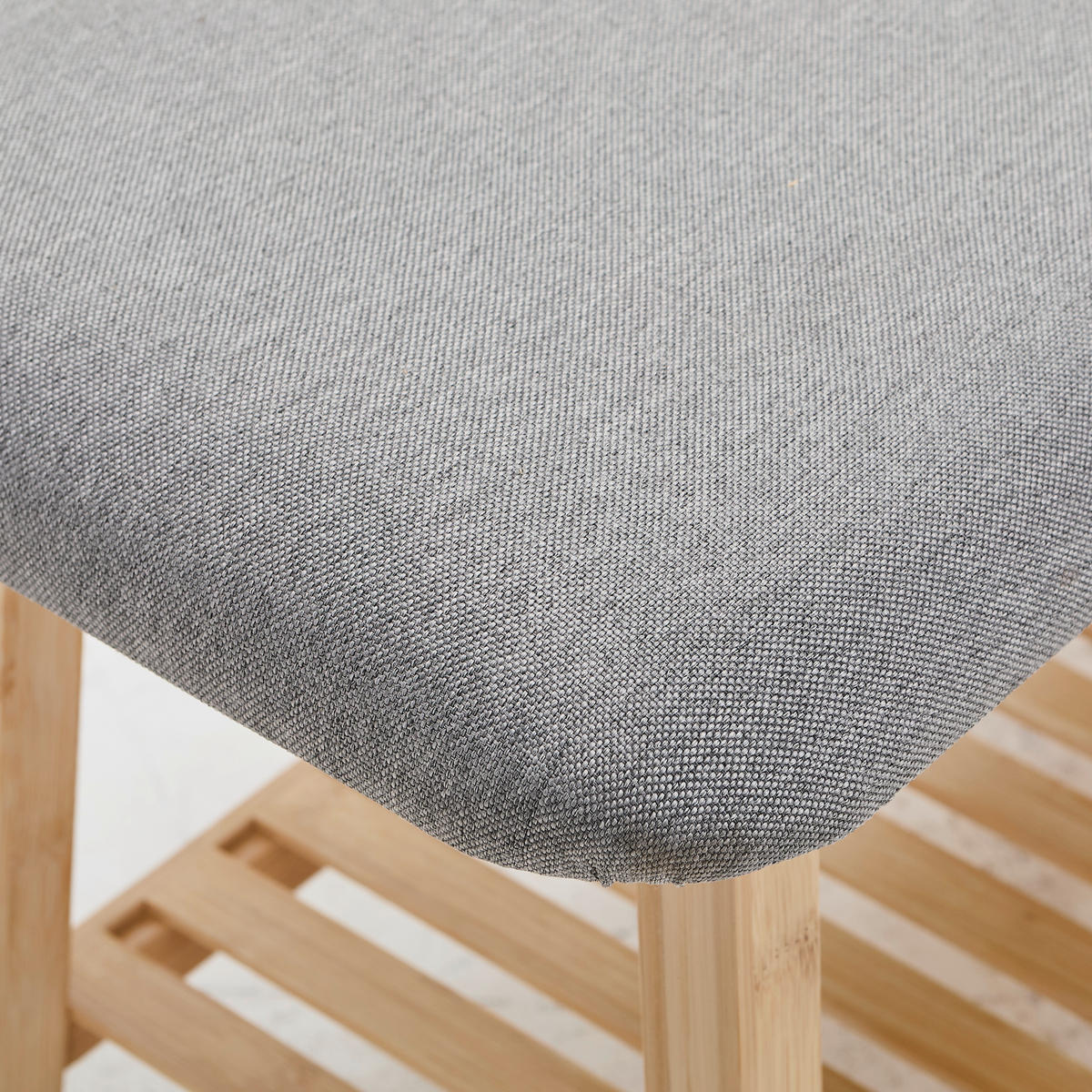 SCHUHBANK Grau, Naturfarben  - Naturfarben/Grau, Basics, Naturmaterialien/Textil (90/44.5/34.5cm) - Carryhome