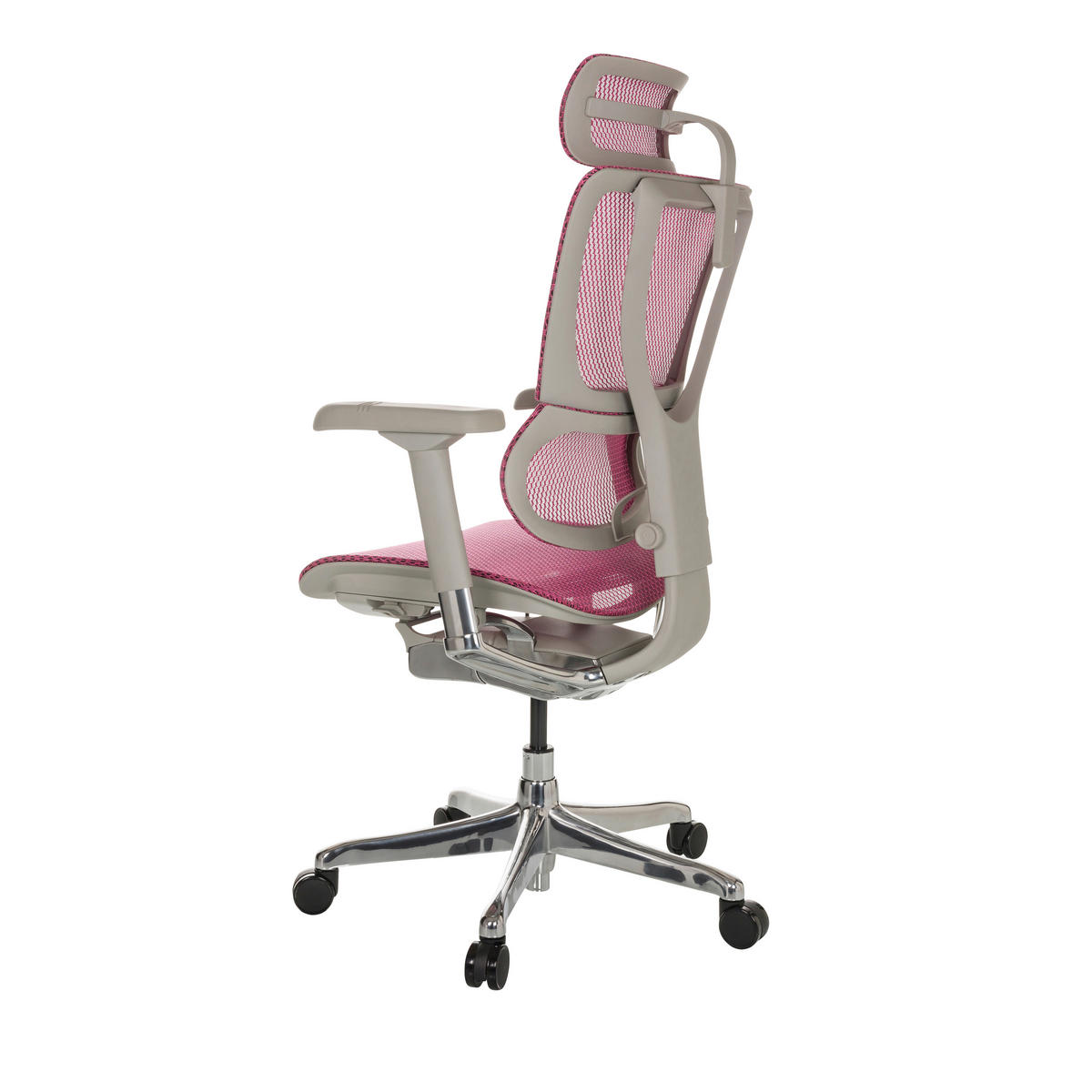 DREHSTUHL Netz Rosa  - Beige/Silberfarben, Basics, Kunststoff/Textil (69/116-138/66cm) - MID.YOU