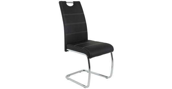 SCHWINGSTUHL in Lederlook - Chromfarben/Schwarz, Design, Textil/Metall (43/98/59cm) - Carryhome