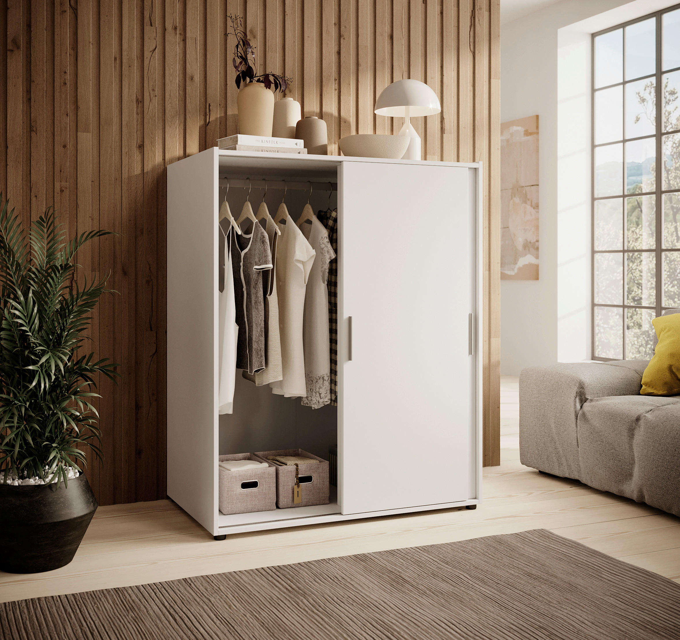 KOMMODE 102/127/60 cm  - Silberfarben/Schwarz, MODERN, Kunststoff (102/127/60cm) - MID.YOU