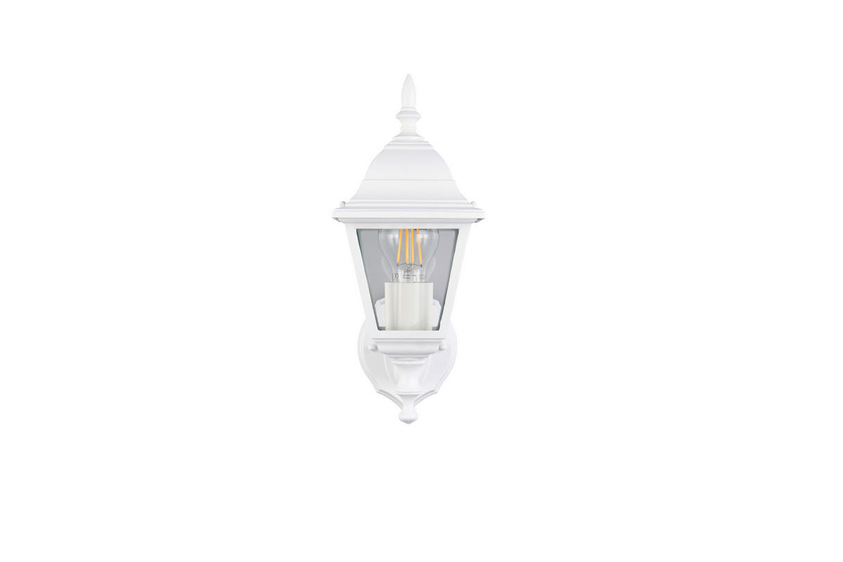 AUßENWANDLEUCHTE Livenza 14/34/19 cm  - Klar/Weiß, KONVENTIONELL, Glas/Metall (14/34/19cm) - Trio Leuchten