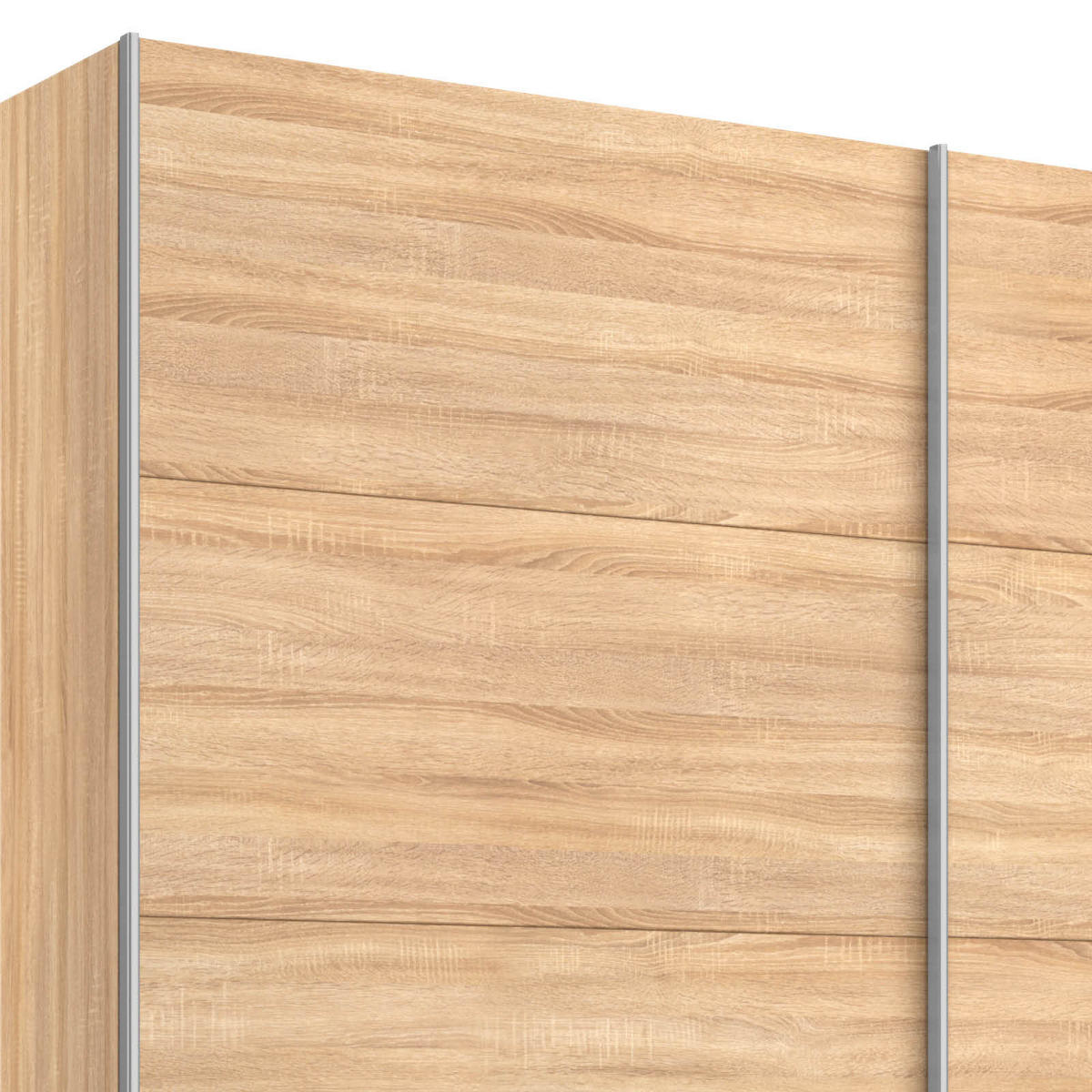 SCHWEBETÜRENSCHRANK 226/210/62 cm 2-türig Sonoma Eiche  - Alufarben/Sonoma Eiche, MODERN, Holzwerkstoff/Metall (226/210/62cm) - Rauch Möbel