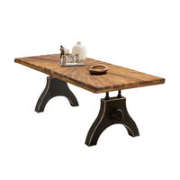 ESSTISCH 200/100/74 cm Echtholz  Holz, Metall rechteckig Naturfarben, Schwarz  - Schwarz/Naturfarben, MODERN, Holz/Metall (200/100/74cm) - MID.YOU