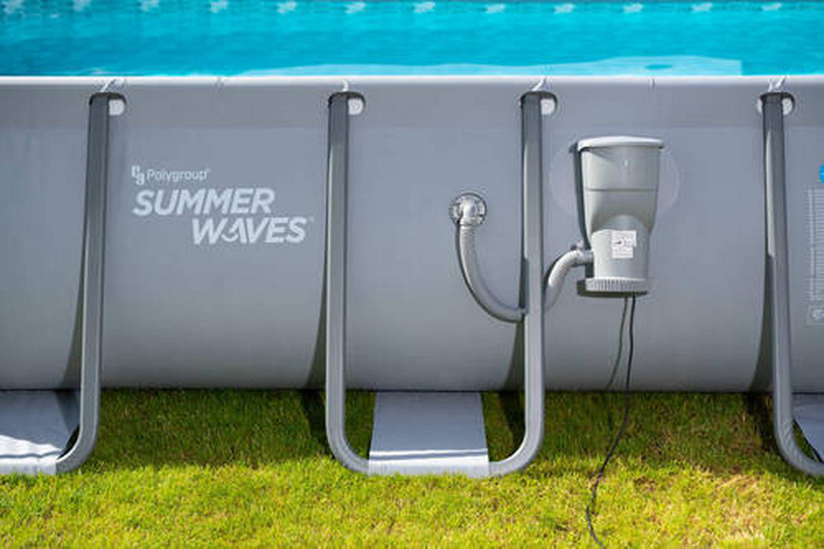POOL-SET PGP4130739E-AN 200/100/400 cm  - Anthrazit, KONVENTIONELL, Kunststoff/Metall (200/100/400cm) - Ambia Garden