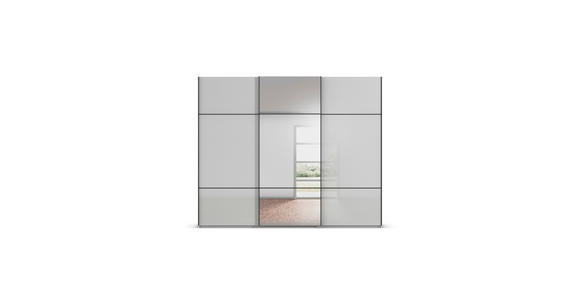 SCHWEBETÜRENSCHRANK 271/223/68 cm 3-türig Grau - Schwarz/Grau, KONVENTIONELL, Glas/Holzwerkstoff (271/223/68cm) - Novel