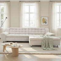 ECKSOFA MORTON Beige Mikrofaser  - Chromfarben/Beige, MODERN, Textil/Metall (304/200/84cm) - MID.YOU