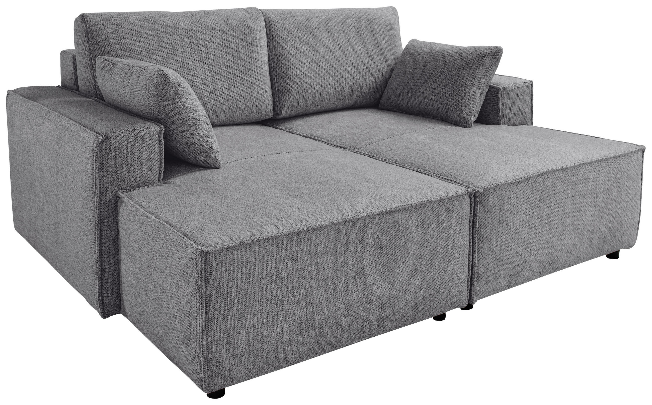 BIGSOFA Chenille Graubraun  - Graubraun/Schwarz, MODERN, Kunststoff/Textil (188/86/154cm) - Livetastic