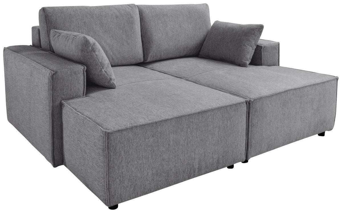 BIGSOFA Chenille Graubraun  - Graubraun/Schwarz, MODERN, Kunststoff/Textil (188/86/154cm) - Livetastic