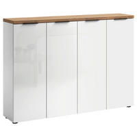 ORMAR ZA OBUĆU  bijela, boje hrasta  drvni materijal     - bijela/boje hrasta, Design, drvni materijal/metal (160,4/115/34cm) - Xora