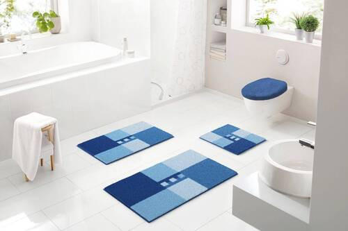 BADEMATTE Blau 65/115 cm  - Blau, Basics, Kunststoff/Textil (65/115cm) - Grund