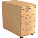 ANSTELLCONTAINER 42,8/72-76/80 cm  - Ahornfarben/Alufarben, KONVENTIONELL, Holzwerkstoff/Kunststoff (42,8/72-76/80cm) - Venda