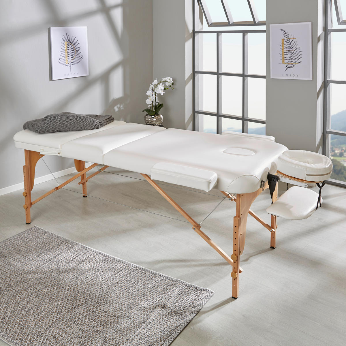 MASSAGELIEGE - Weiß, Trend, Holz/Holzwerkstoff (185/70/62-85cm) - Novel