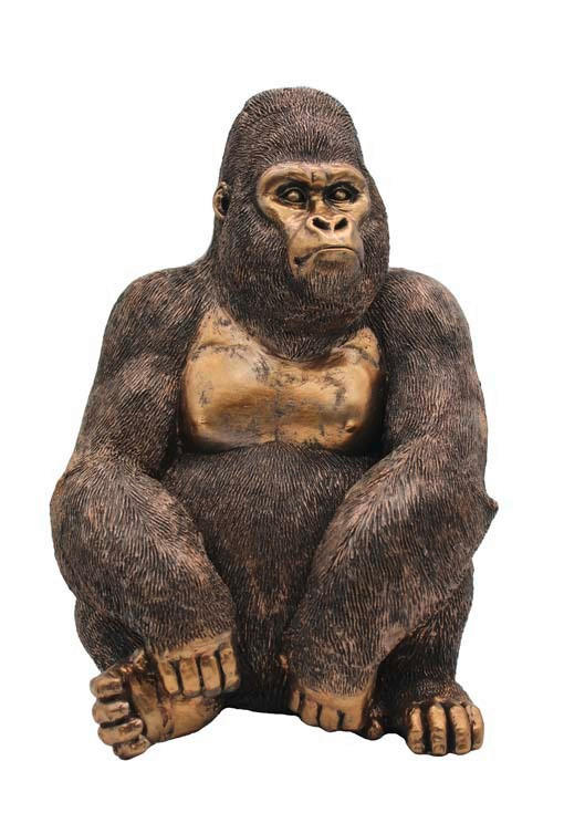 SZOBOR - bronz/barna, Design, műanyag (28/39/22cm)