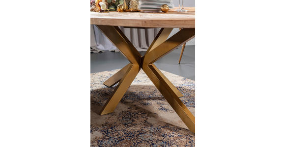 ESSTISCH in Holz 254/135/78 cm  - Ulmefarben/Goldfarben, LIFESTYLE, Holz/Metall (254/135/78cm) - Ambia Home