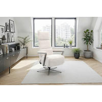 RELAXSESSEL TV VARIO COMFORT E S1 Chenille Kopfteilverstellung, Rücken echt    - Silberfarben/Creme, Basics, Textil/Metall (70/124/85cm) - Sit & More