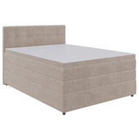 BOXSPRINGBETT 140/200 cm  in Beige  - Beige/Schwarz, Konventionell, Kunststoff/Textil (140/200cm) - Carryhome