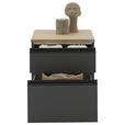 NACHTSCHRANK 45/46/41 cm furniert  - Eichefarben/Anthrazit, Design, Holzwerkstoff/Kunststoff (45/46/41cm) - Dieter Knoll